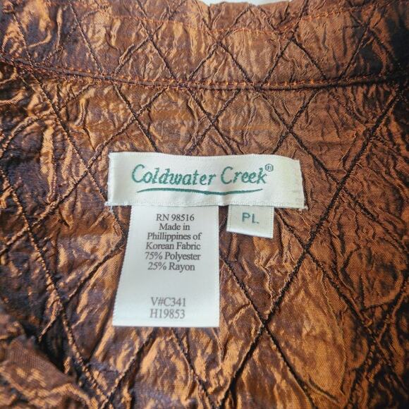 Coldwater Creek Bronze Copper Jacket Size Large Petite - Picture 6 of 7
